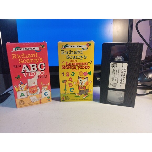 Richard Scarry Children's Video Lot Of 3 VHS Tapes - Busy Town - Picture 1 of 6